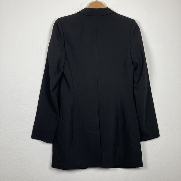 DSTLD WOMENS BLACK LONG SLEEVE ONE BUTTON OVERSIZED FORMAL BLAZER JACKET SIZE XS - Picture 5 of 9